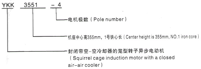 YKK系列(H355-1000)高压YJTFKK4504-2三相异步电机西安泰富西玛电机型号说明